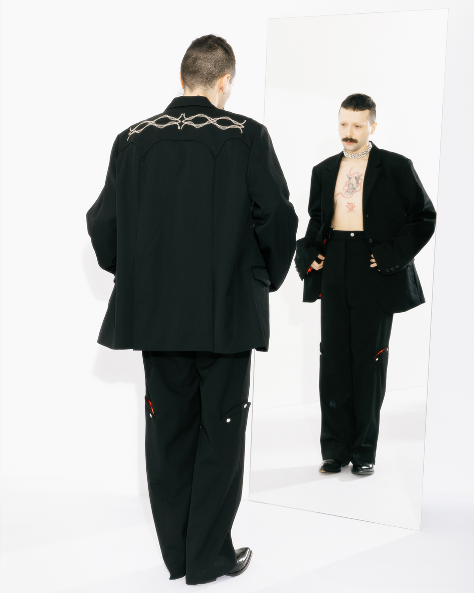 Wool Embroidery Tailored Jacket