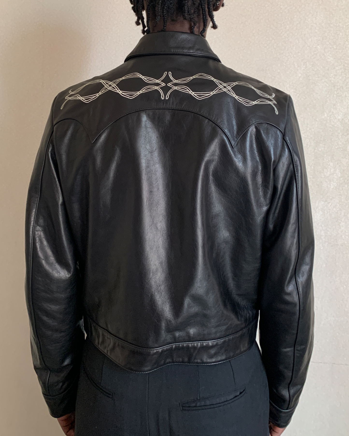Lamb Leather Embroidery Western Jacket