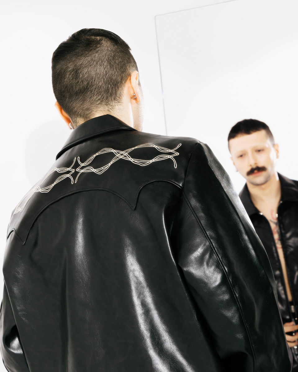 Synthetic Leather Embroidery Western Jacket