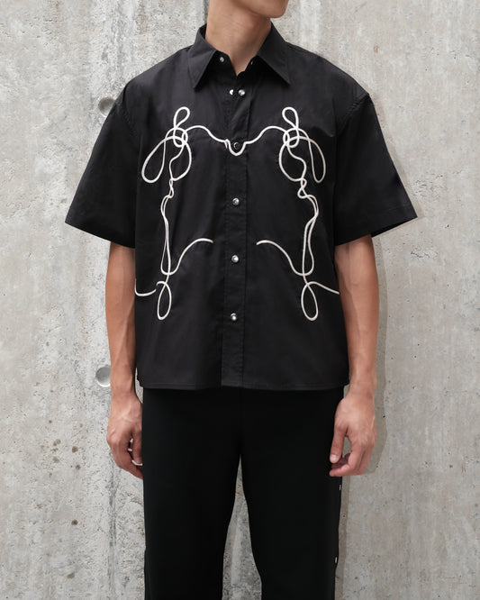 Short Sleeve Parabola Shirt - Black