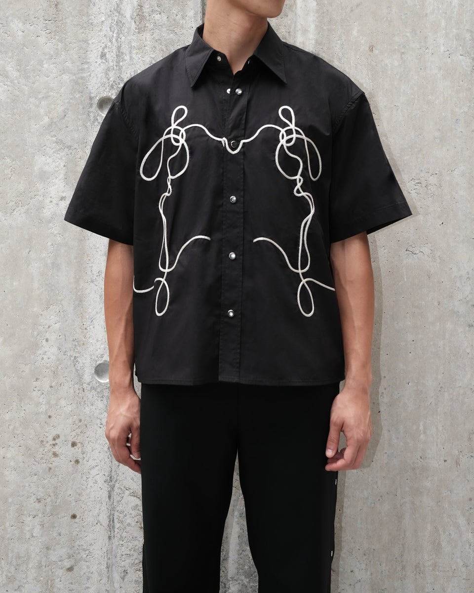 Short Sleeve Parabola Shirt - Black