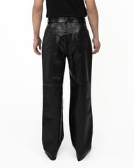 Synthetic Leather Five Pocket Leather Jeans