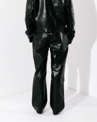 Synthetic Leather Five Pocket Leather Jeans
