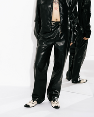 Synthetic Leather Five Pocket Leather Jeans